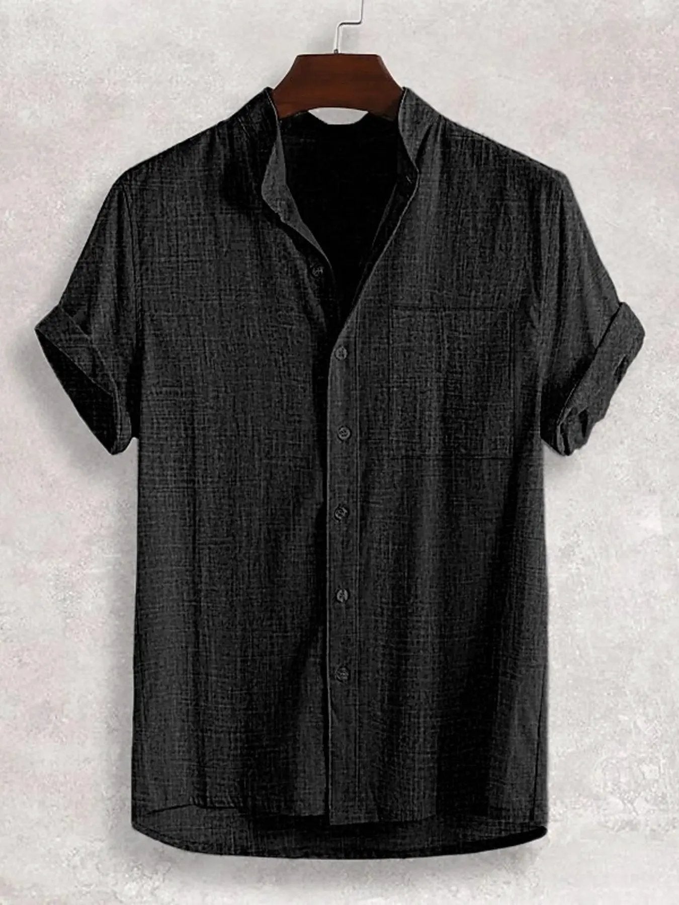 Men's Full Size Casual Button Up Short Sleeve Shirt Plus Size by Trendsi