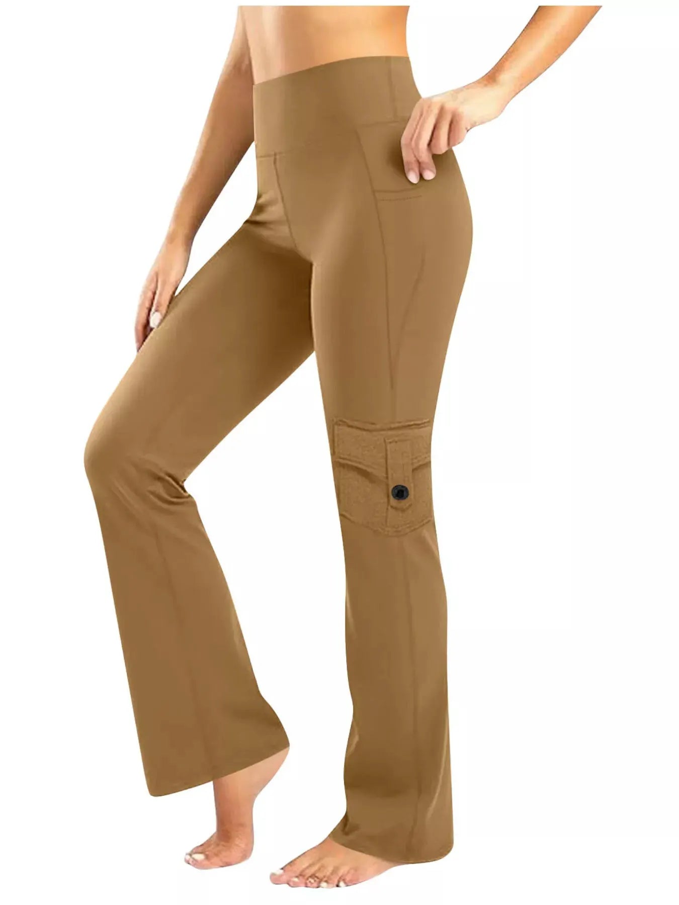 High-Waisted Yoga Pants with Pockets by Partner Label