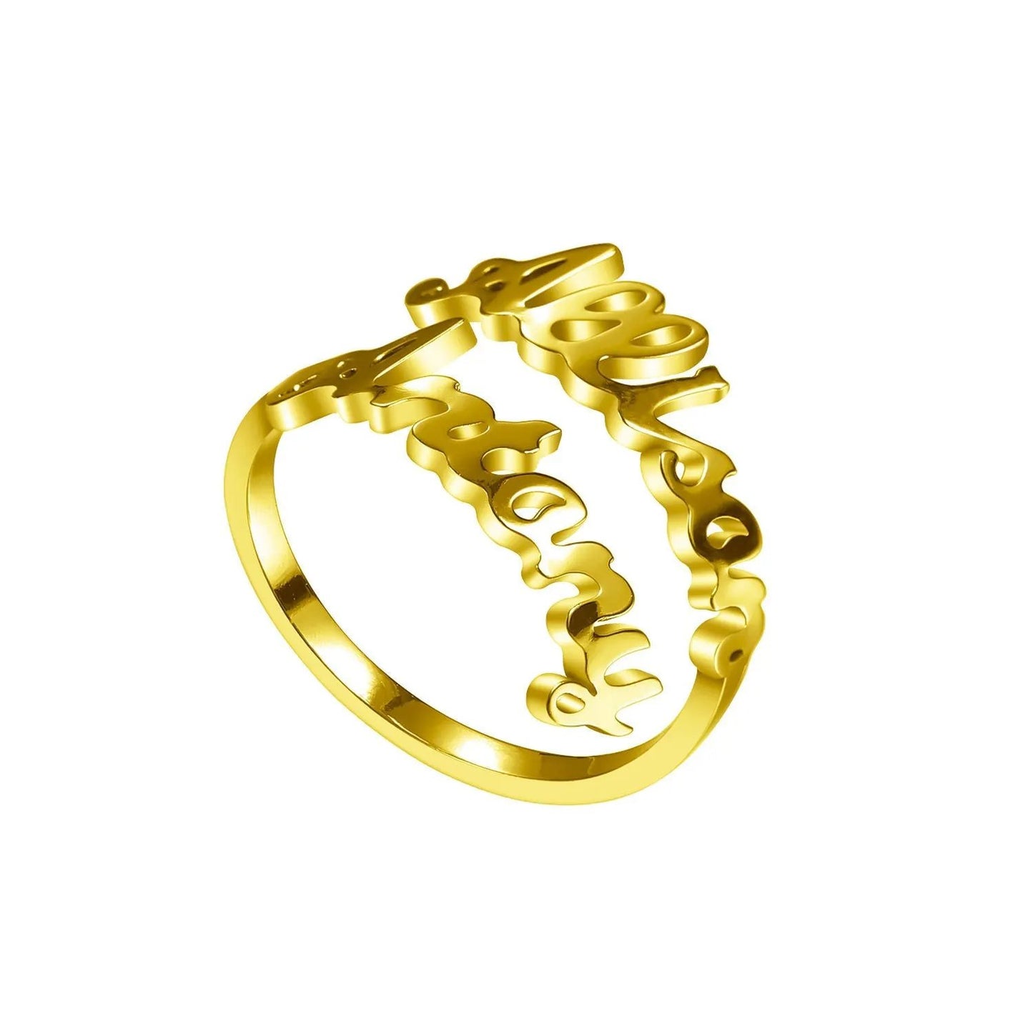 Adjustable Custom Name Stainless Steel Custom Ring by Beautiful Legend Store