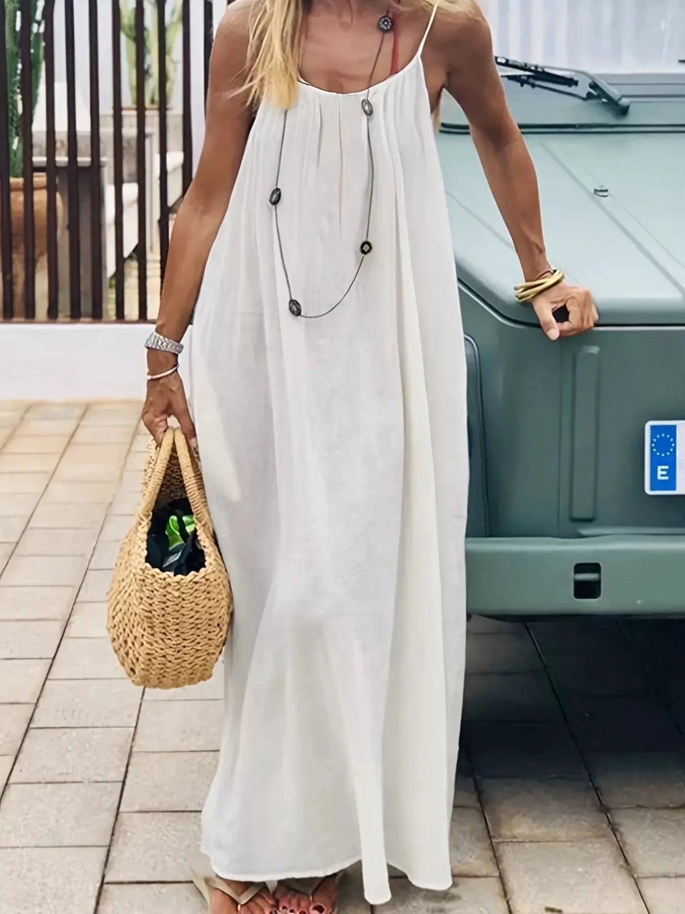 Backless Scoop Neck Maxi Dress by Partner Label