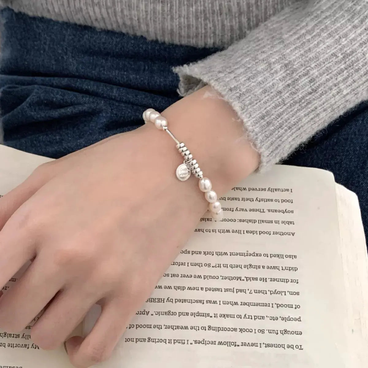 Pearl 925 Sterling Silver Bracelet by Partner Label