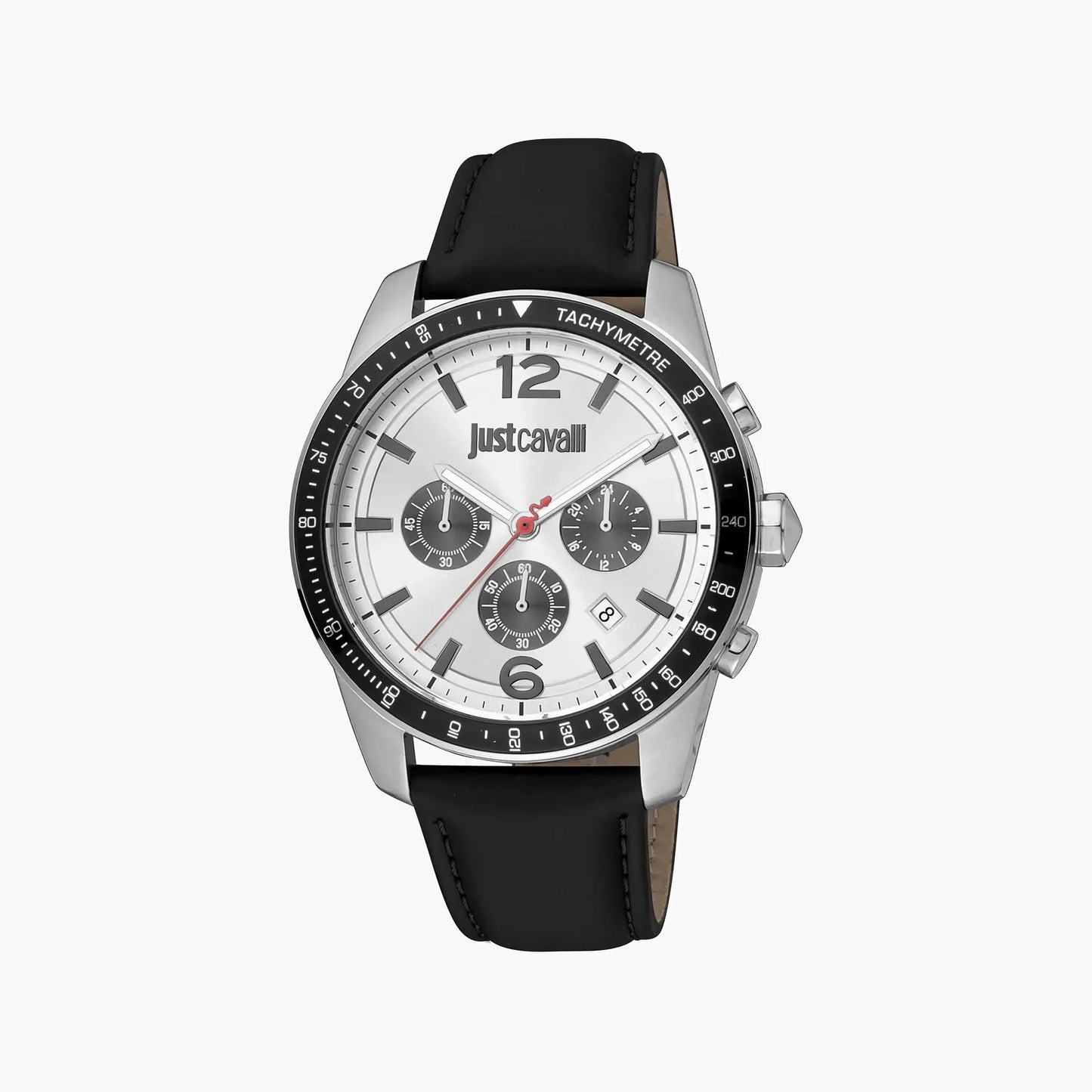 Just Cavalli Men's Silver Watch, Black Leather Band | Jc1g204l0015 by JUST CAVALLI