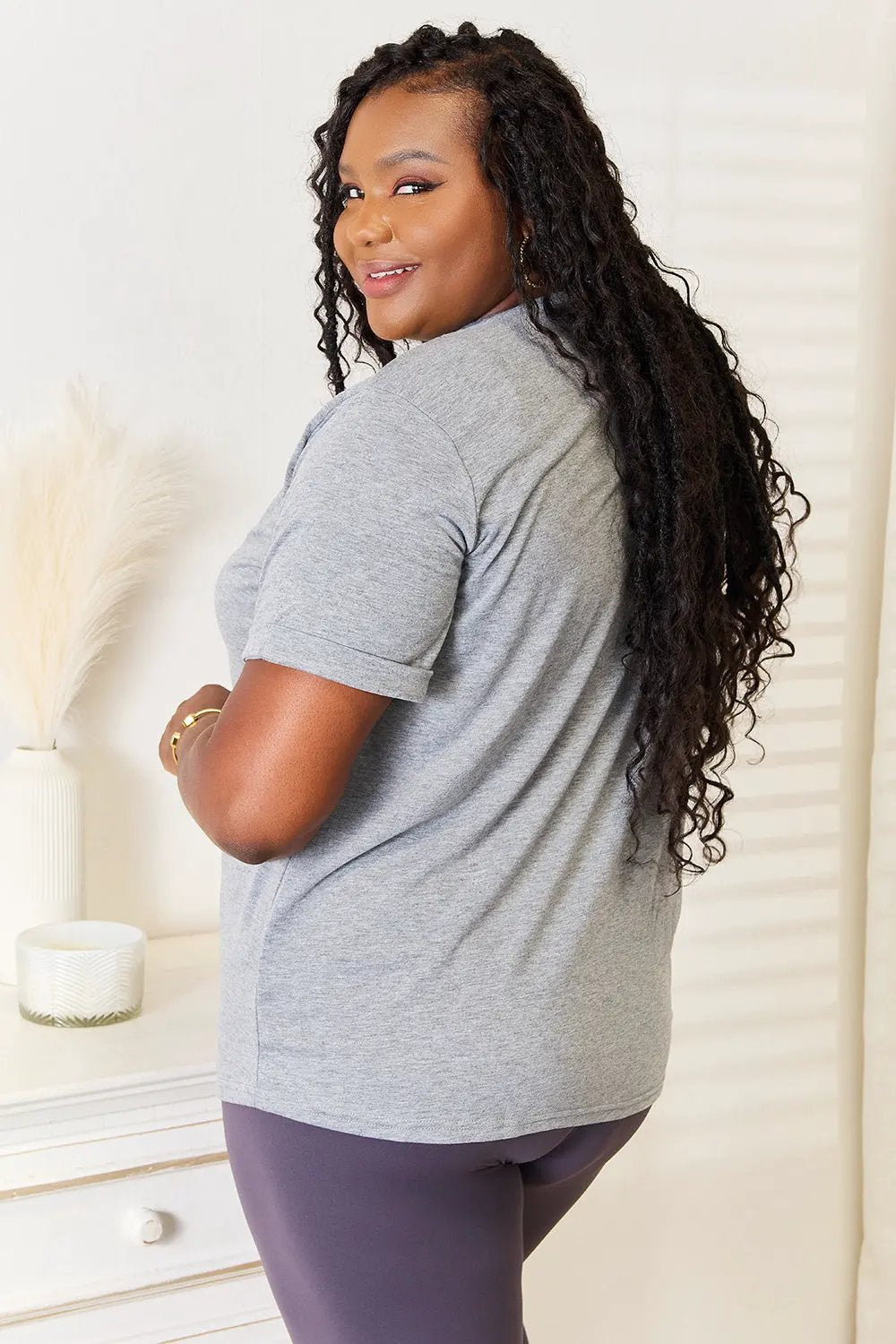 Simply Love Heart Graphic Cuffed Short Sleeve T-Shirt by Partner Label