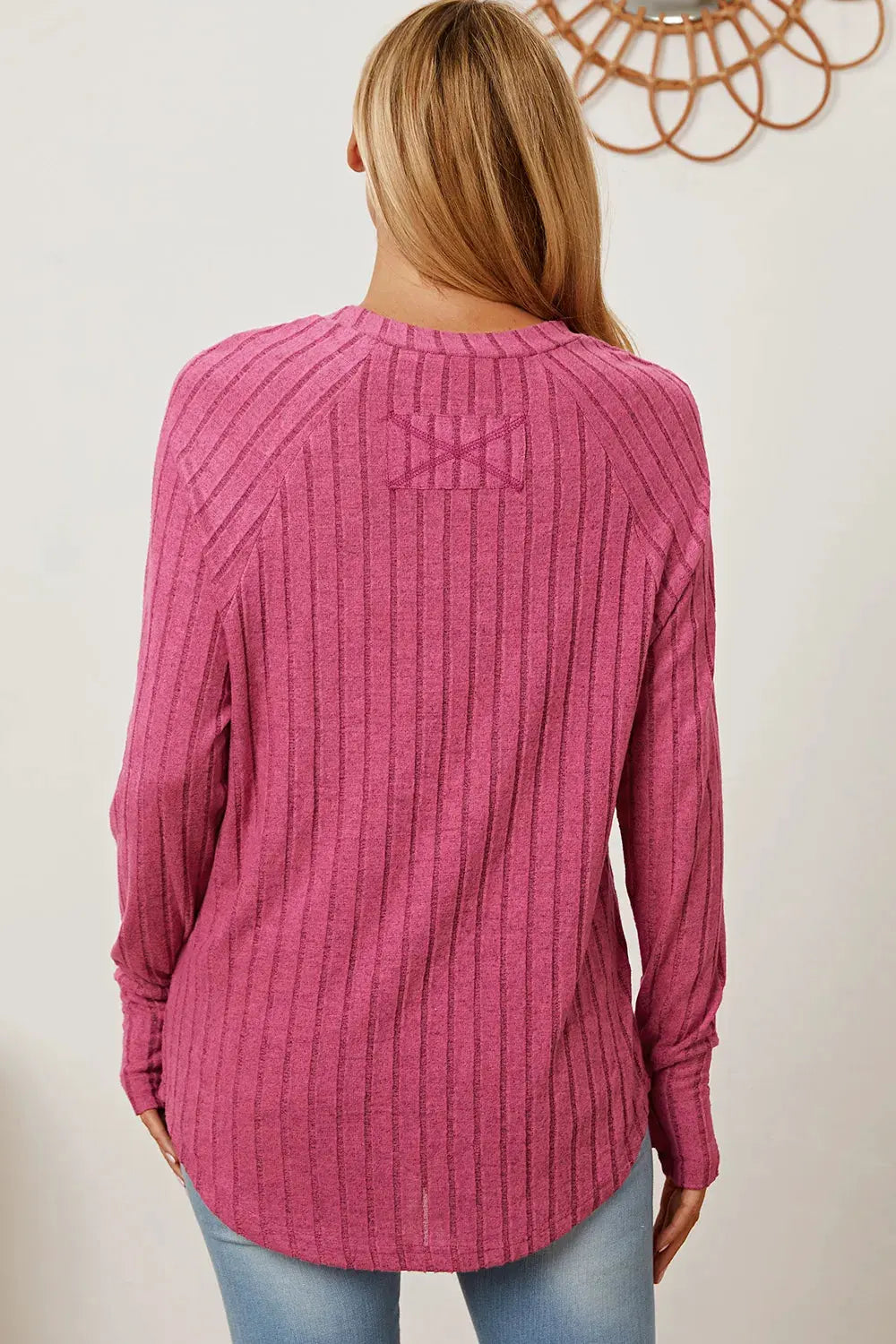 Basic Bae Full Size Ribbed Thumbhole Sleeve T-Shirt by Basic Bae