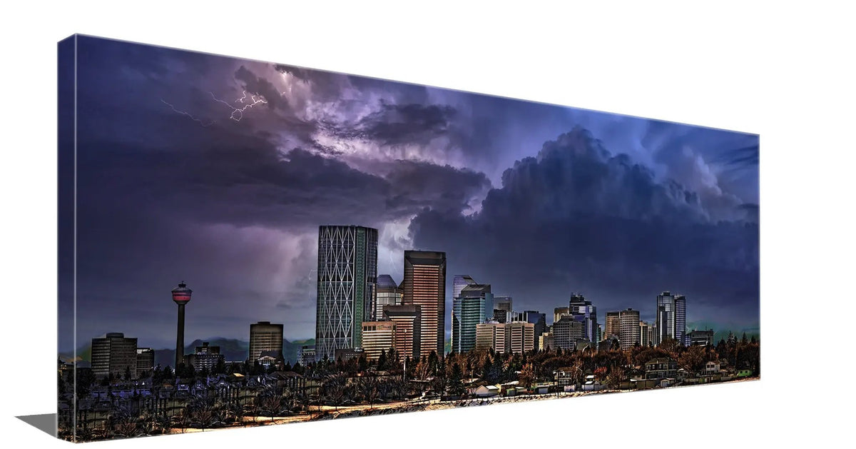 Canvas Print-Calgary in Blue-Wall Art by Gtaart.ca