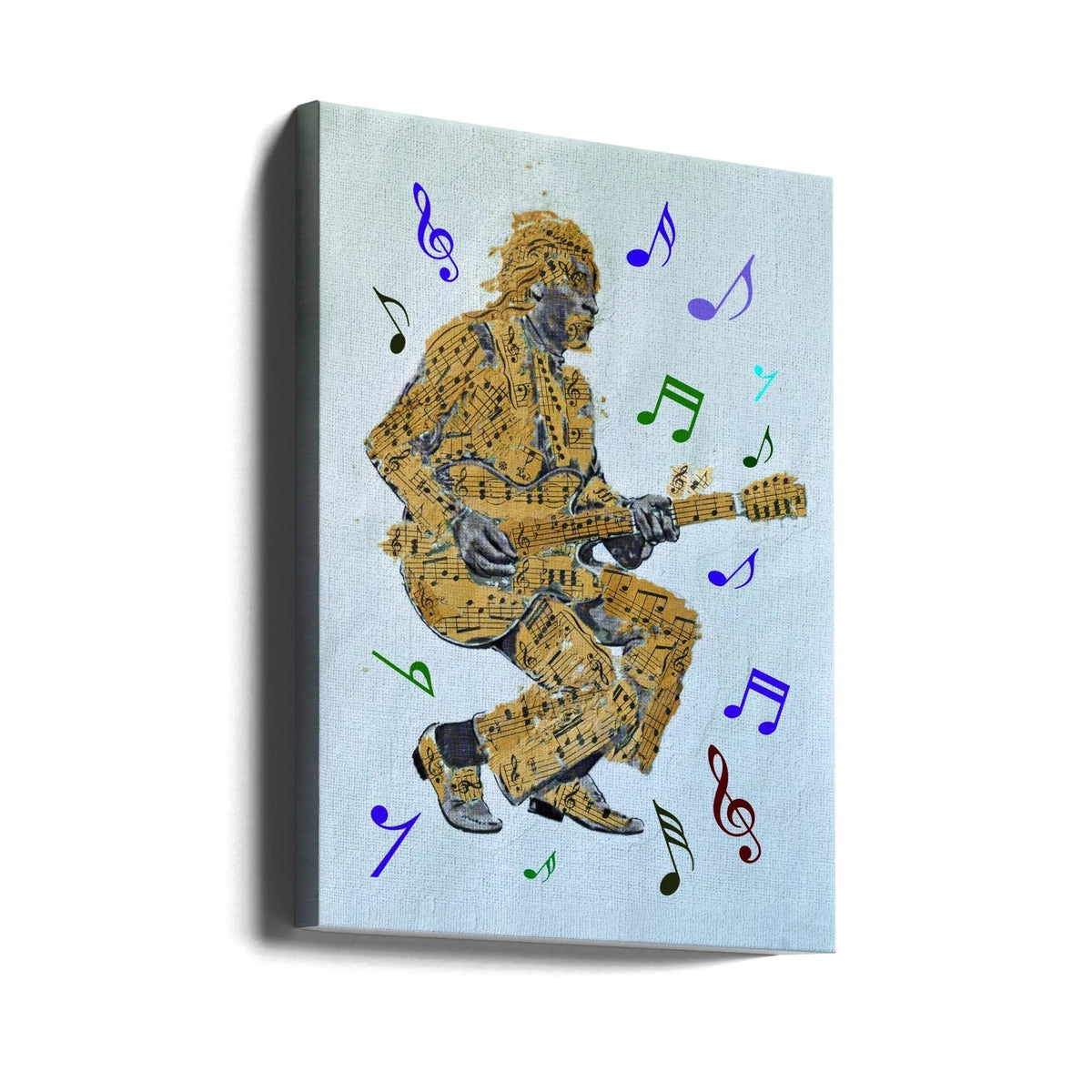 Guitarist Music Notes--Music Poster Canvas Print by Carlo Kaminski