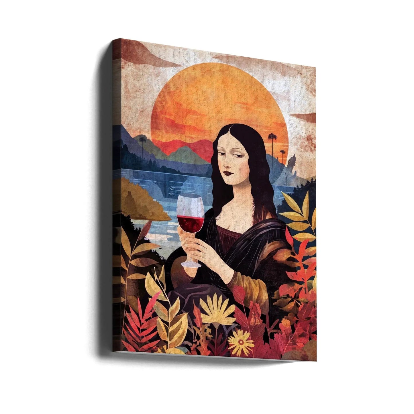 Wall art Mona Lisa Chill Out Watercolor Digital Painting by Justyna Jaszke