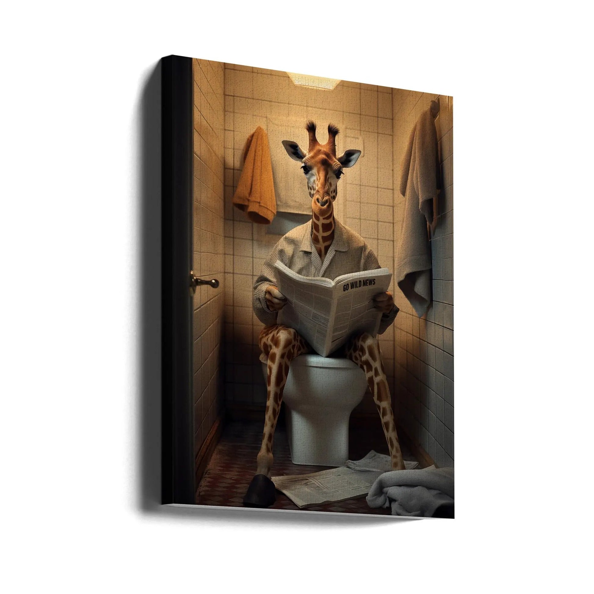Wall art Giraffe In the Toilet by Andreas Magnusson