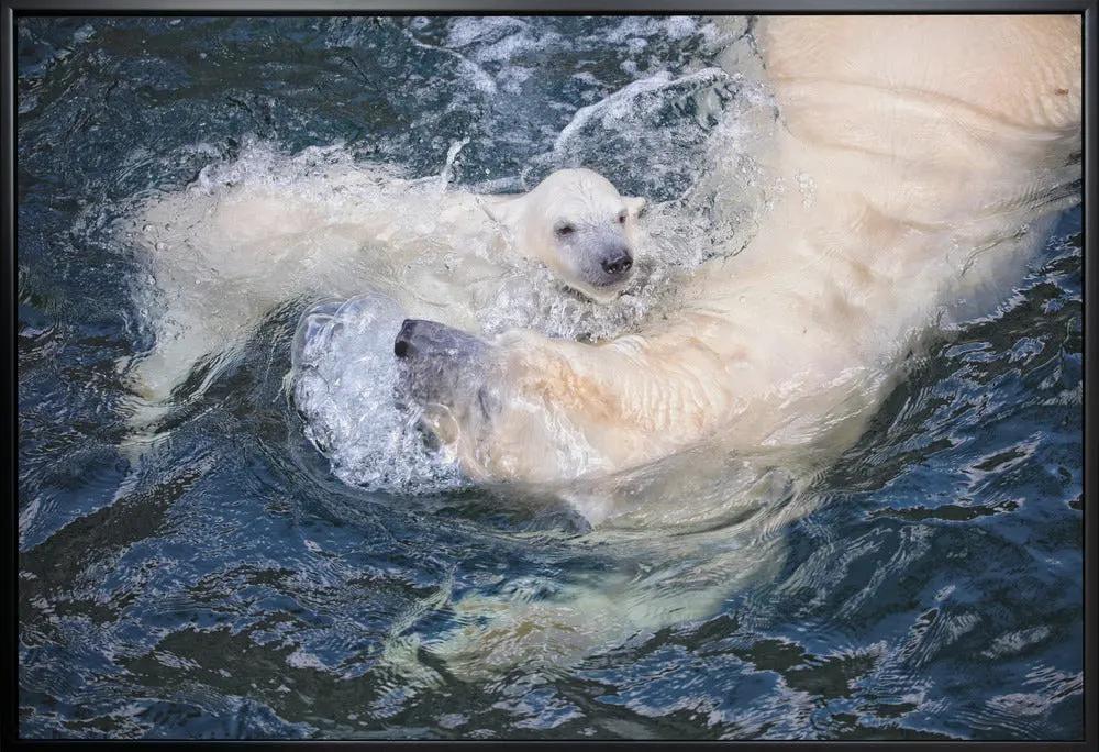 Wall art HER CUTENESS, swimming with mum by Antje Wenner-Braun