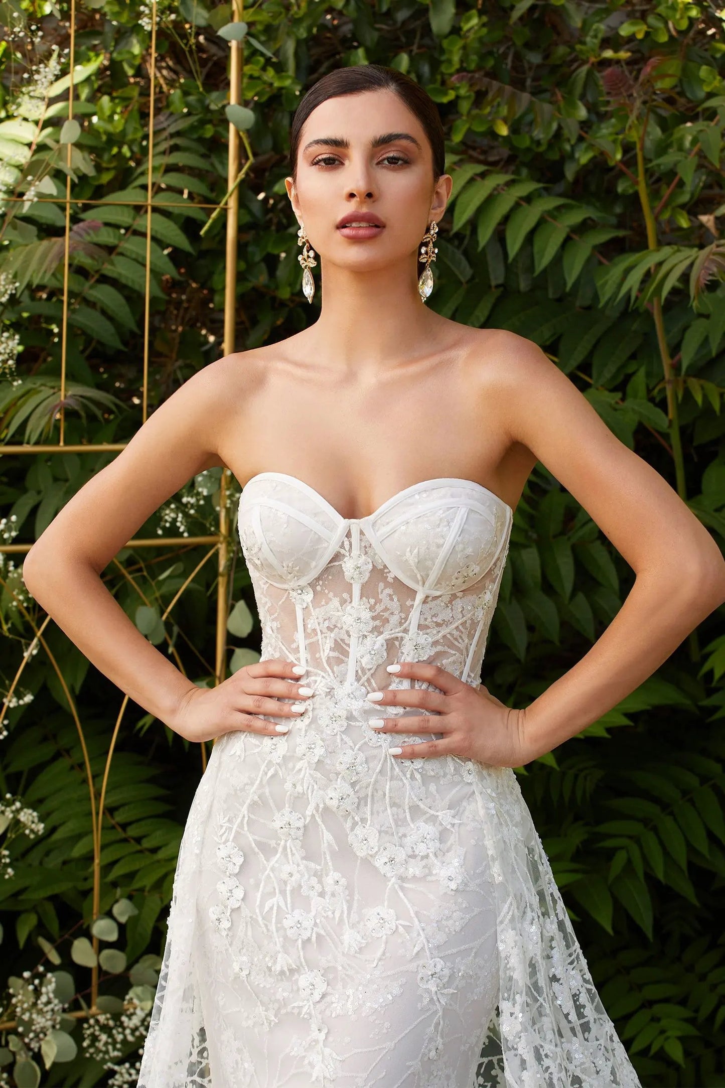 Fitted Overskirt Bridal Gown by Tux-USA