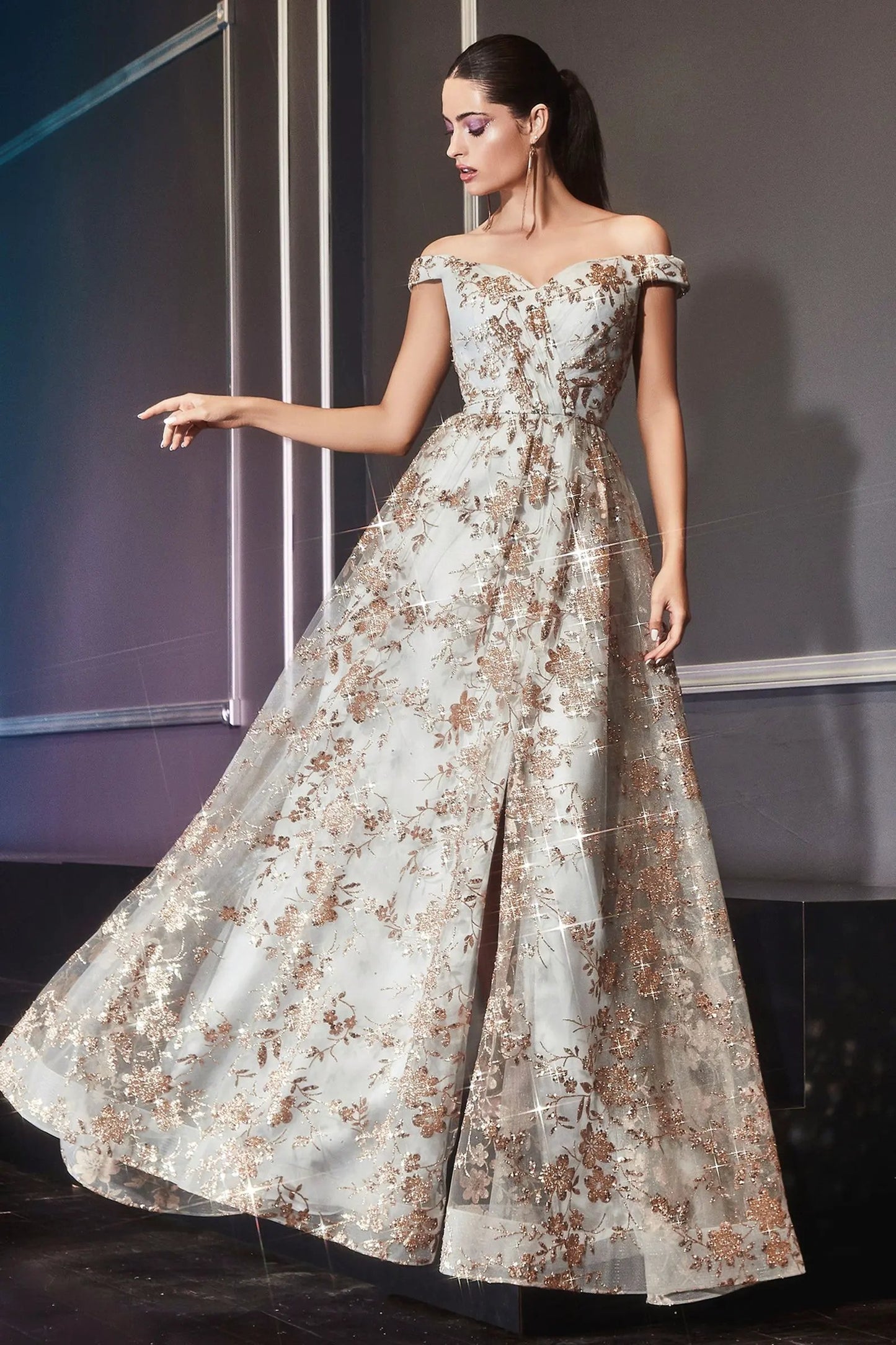 A-Line Embellished Print Dress by Partner Label