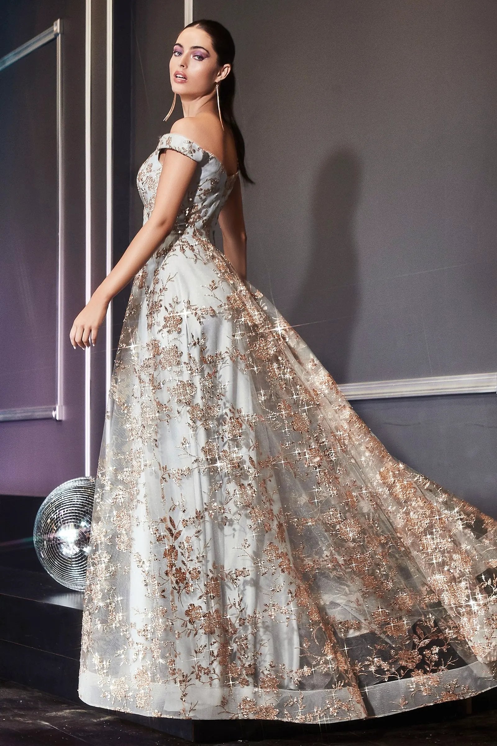 A-Line Embellished Print Dress by Partner Label