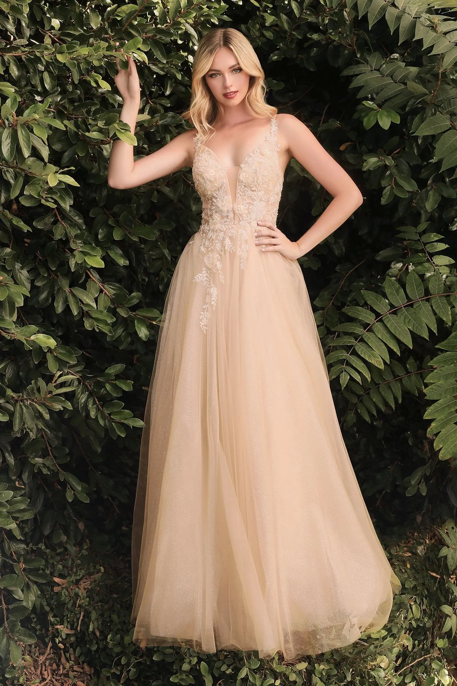 Floral A-Line Gown by Tux-USA