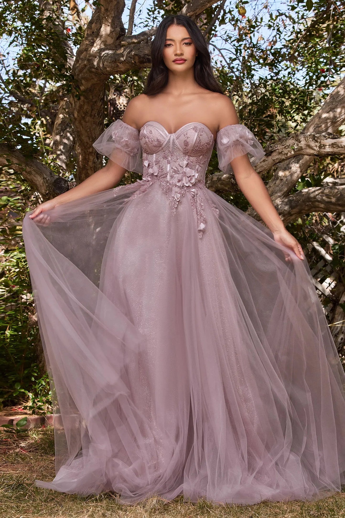 Strapless Floral Ball Gown by Tux-USA