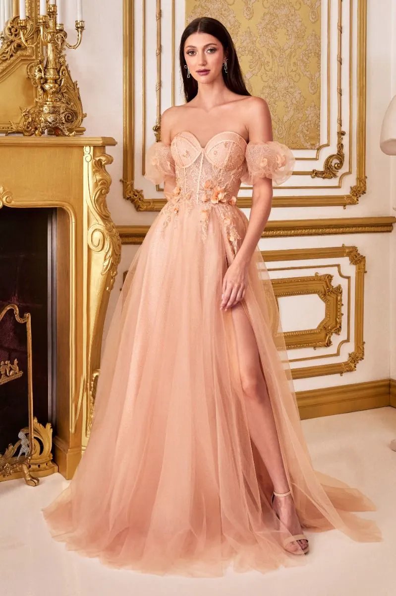 Strapless Floral Ball Gown by Tux-USA