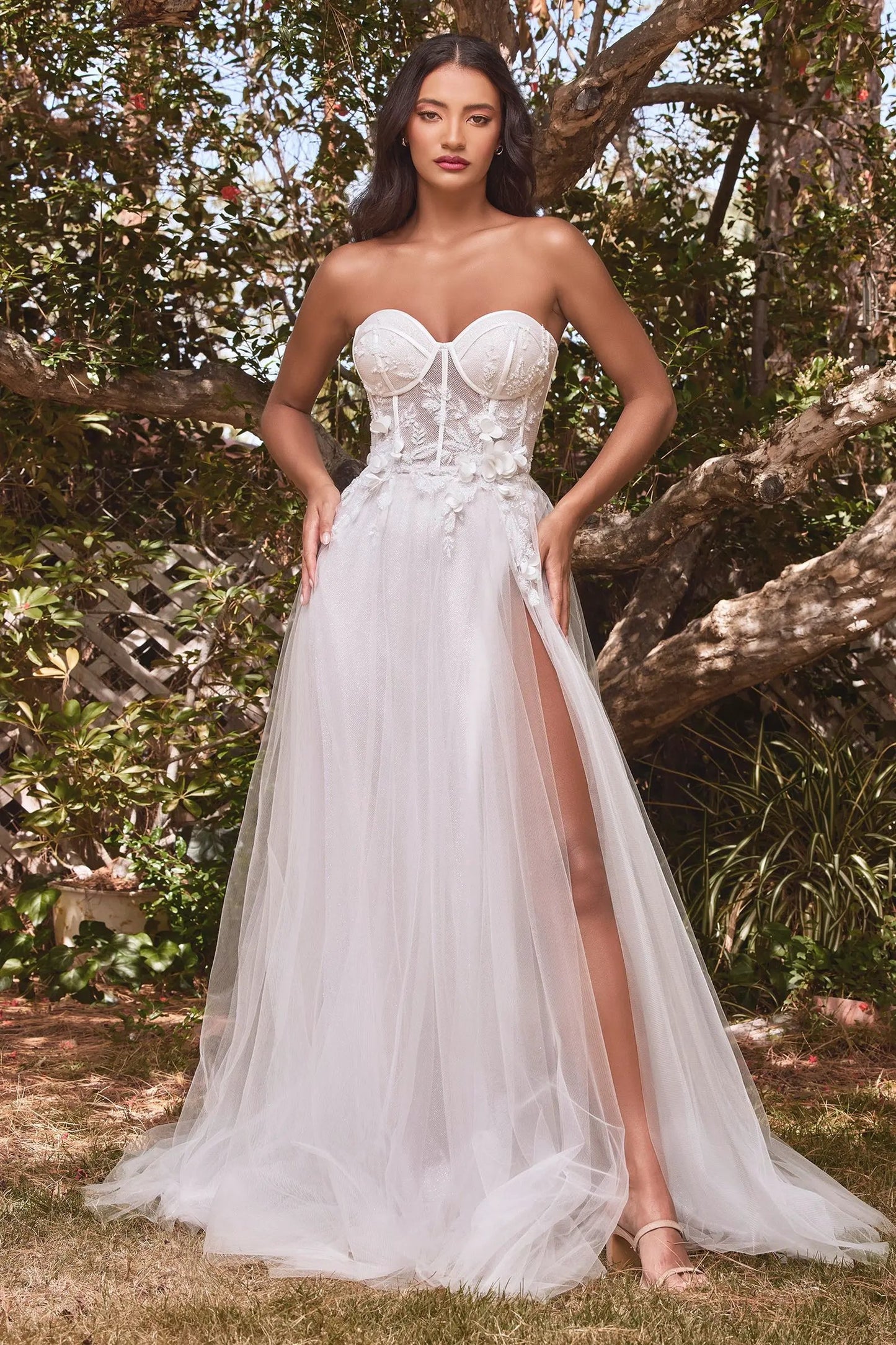 Strapless Floral Ball Gown by Tux-USA