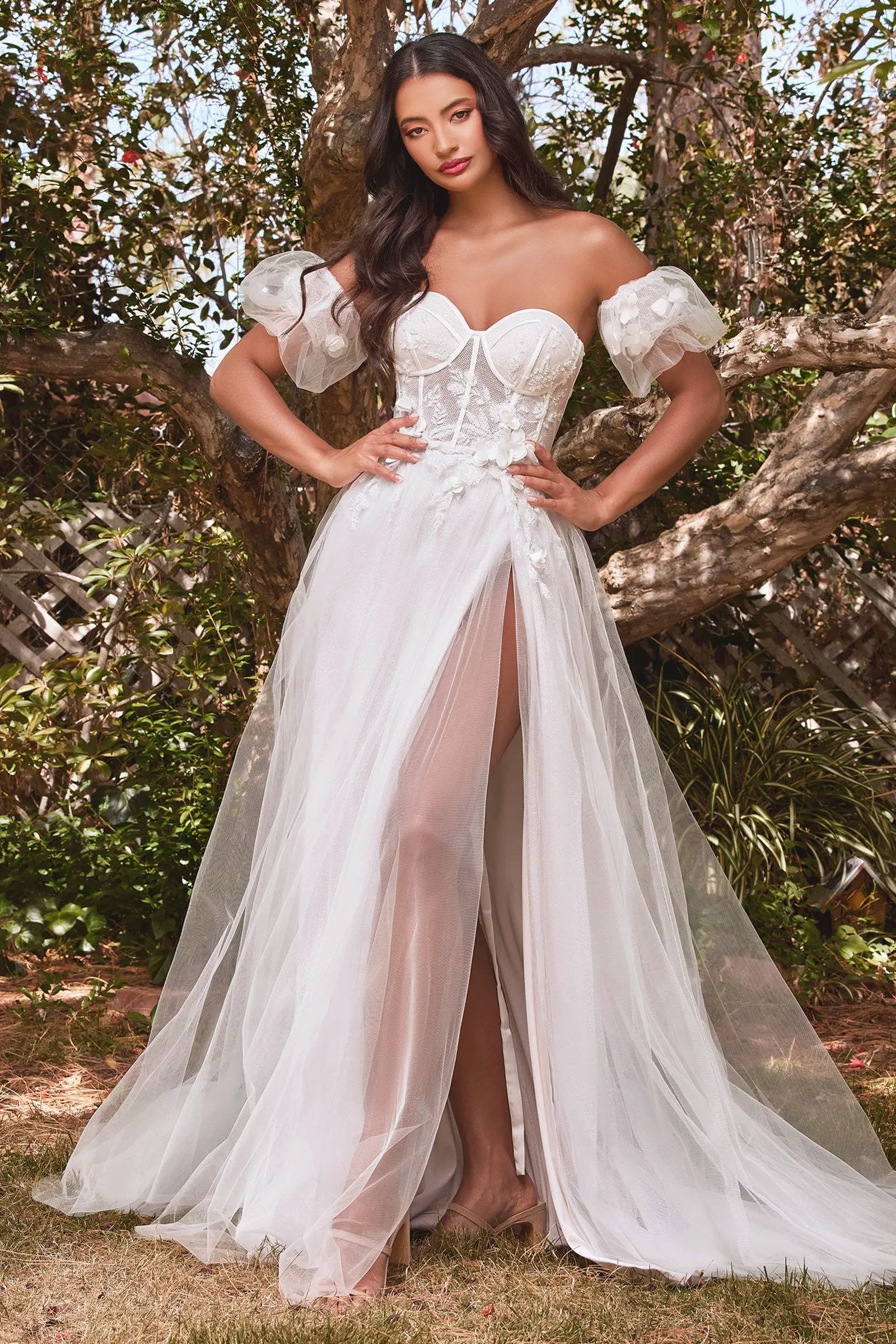 Strapless Floral Ball Gown by Tux-USA