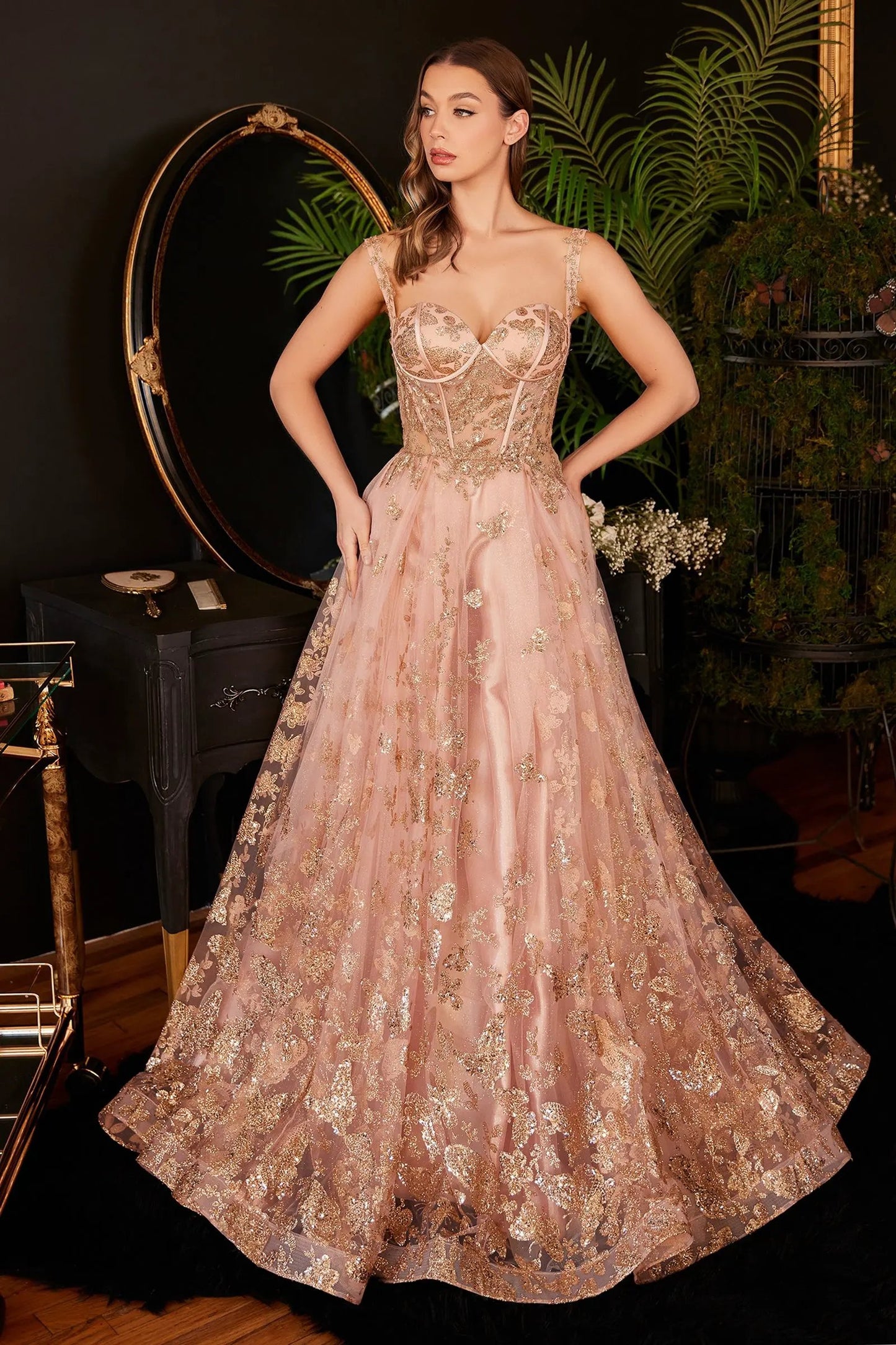 Glitter Corset Layered Ball Gown by Tux-USA