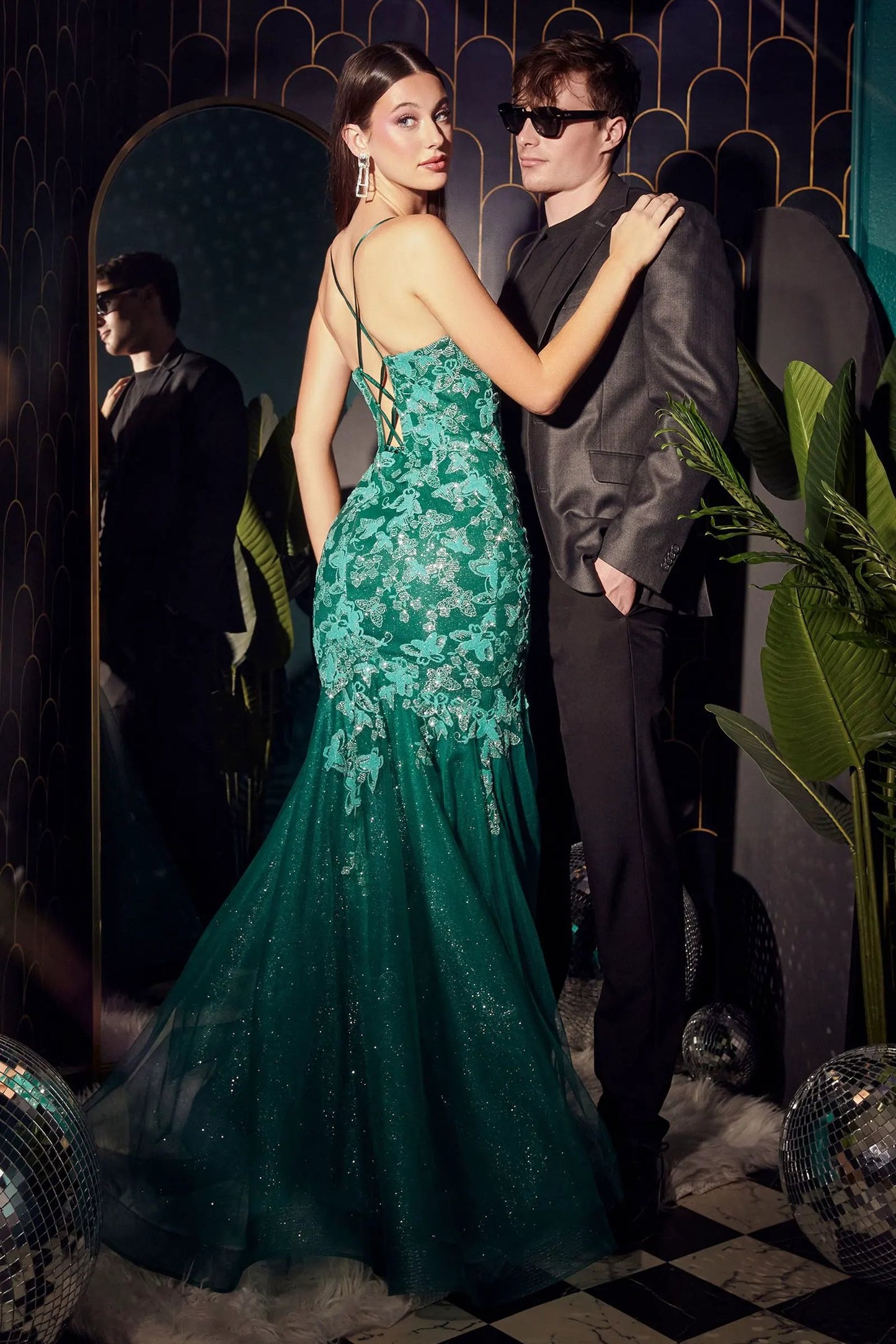 Butterfly Print Mermaid Gown by Tux-USA