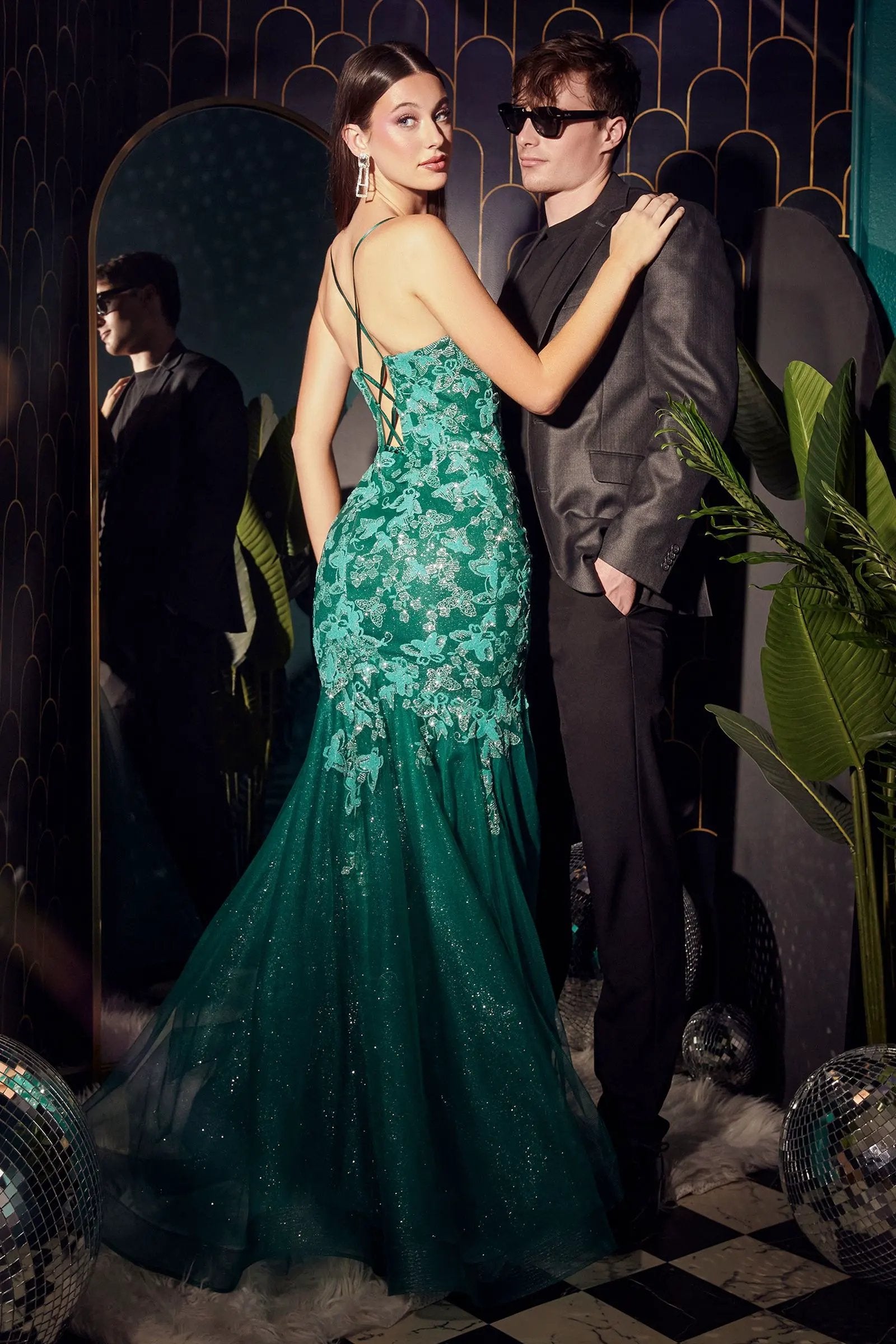 Butterfly Print Mermaid Gown by Tux-USA