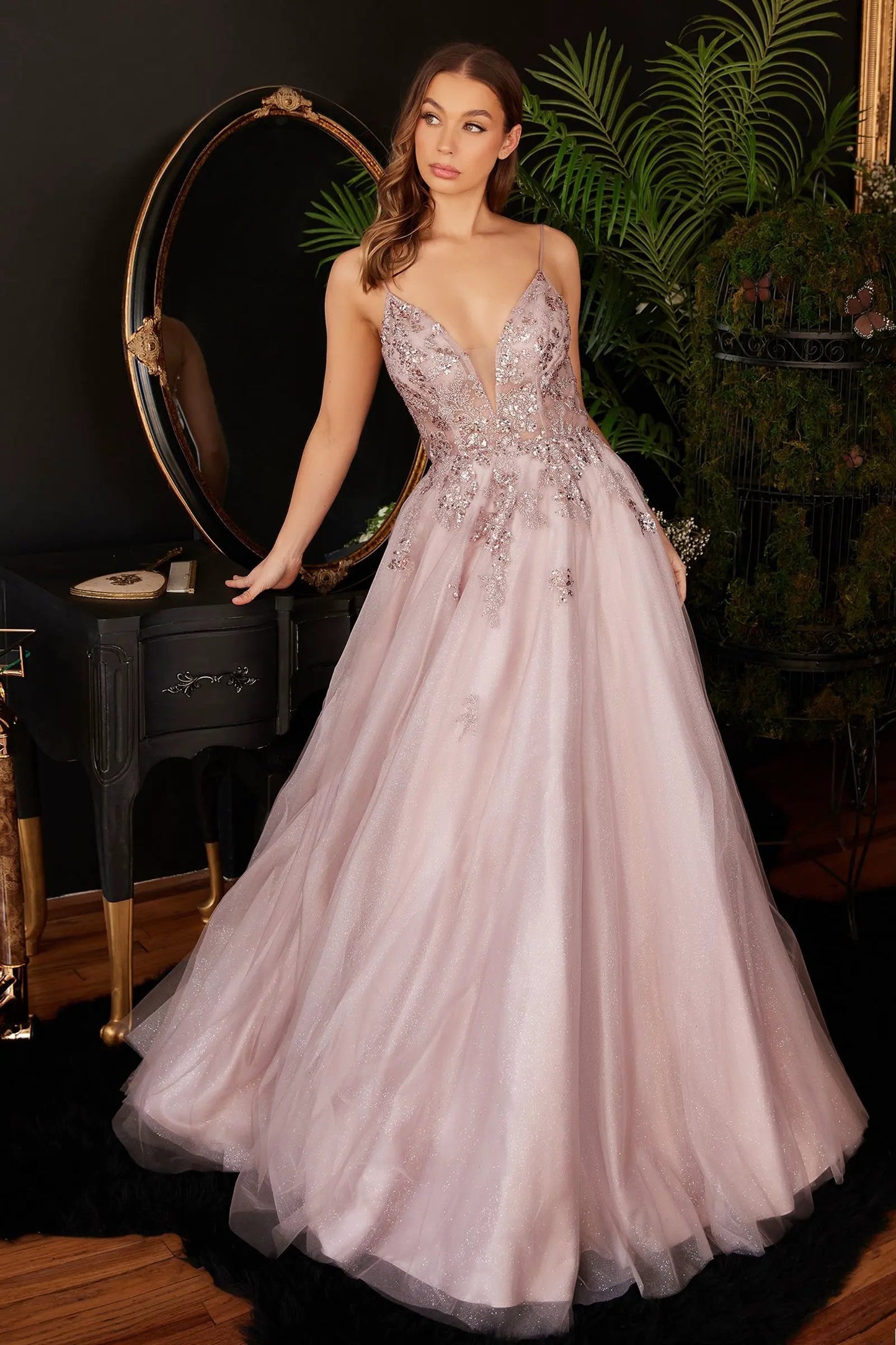A-Line Lace Tulle Gown by Tux-USA