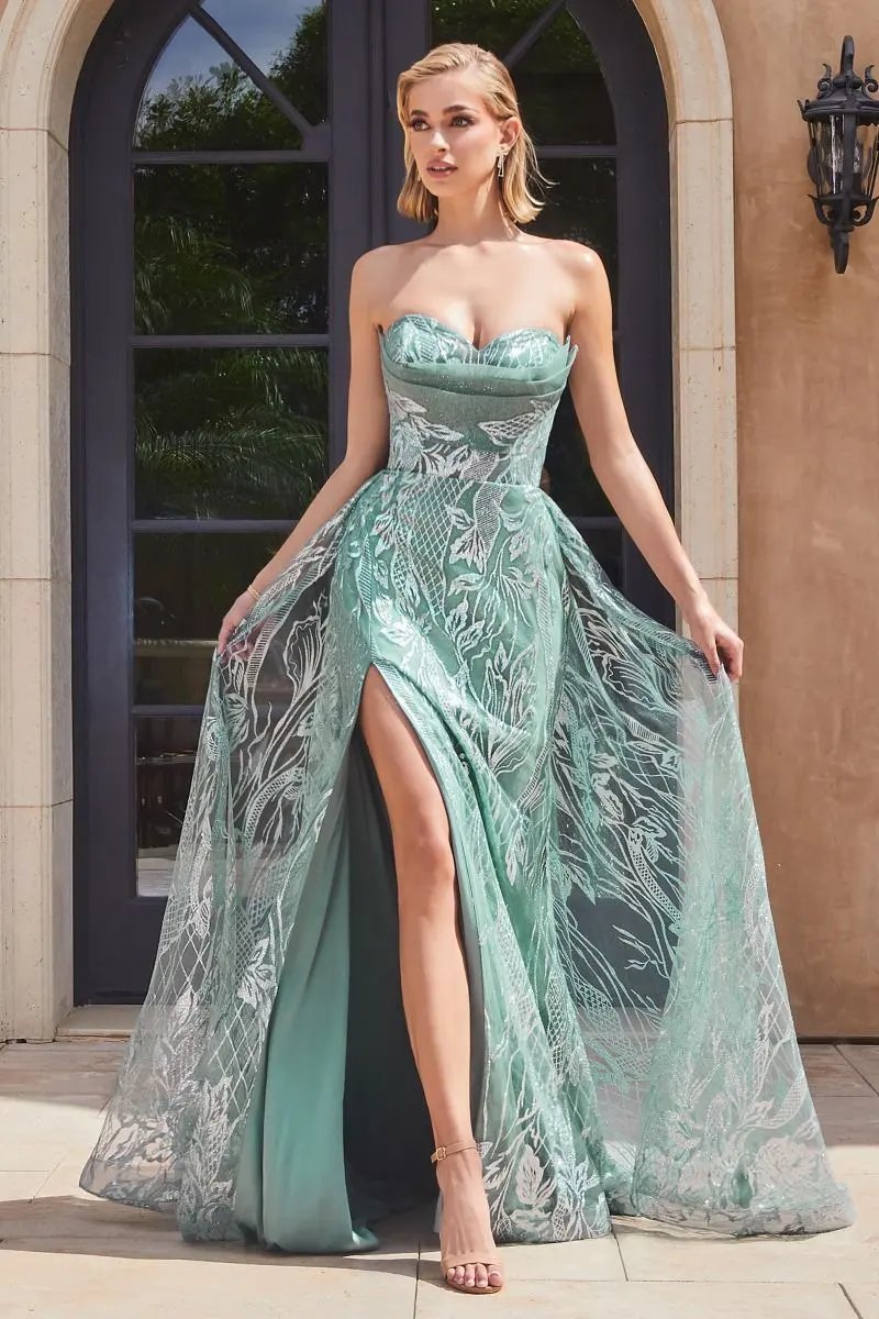 Strapless Glitter Mermaid Gown by Tux-USA