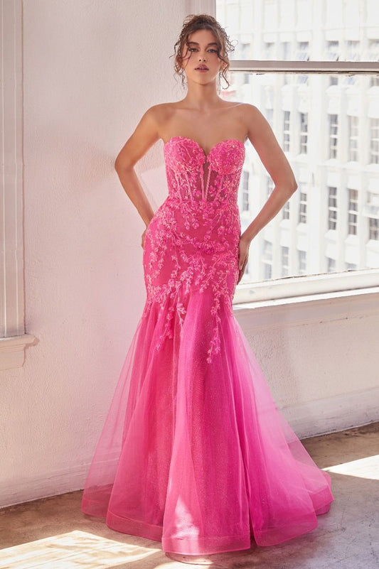 Strapless Embellished Mermaid Gown-0
