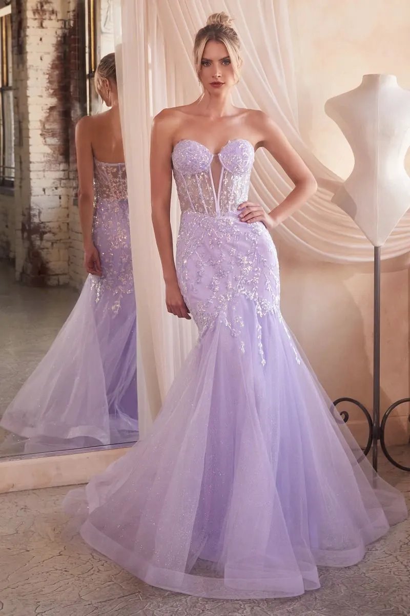 Strapless Embellished Mermaid Gown by Tux-USA