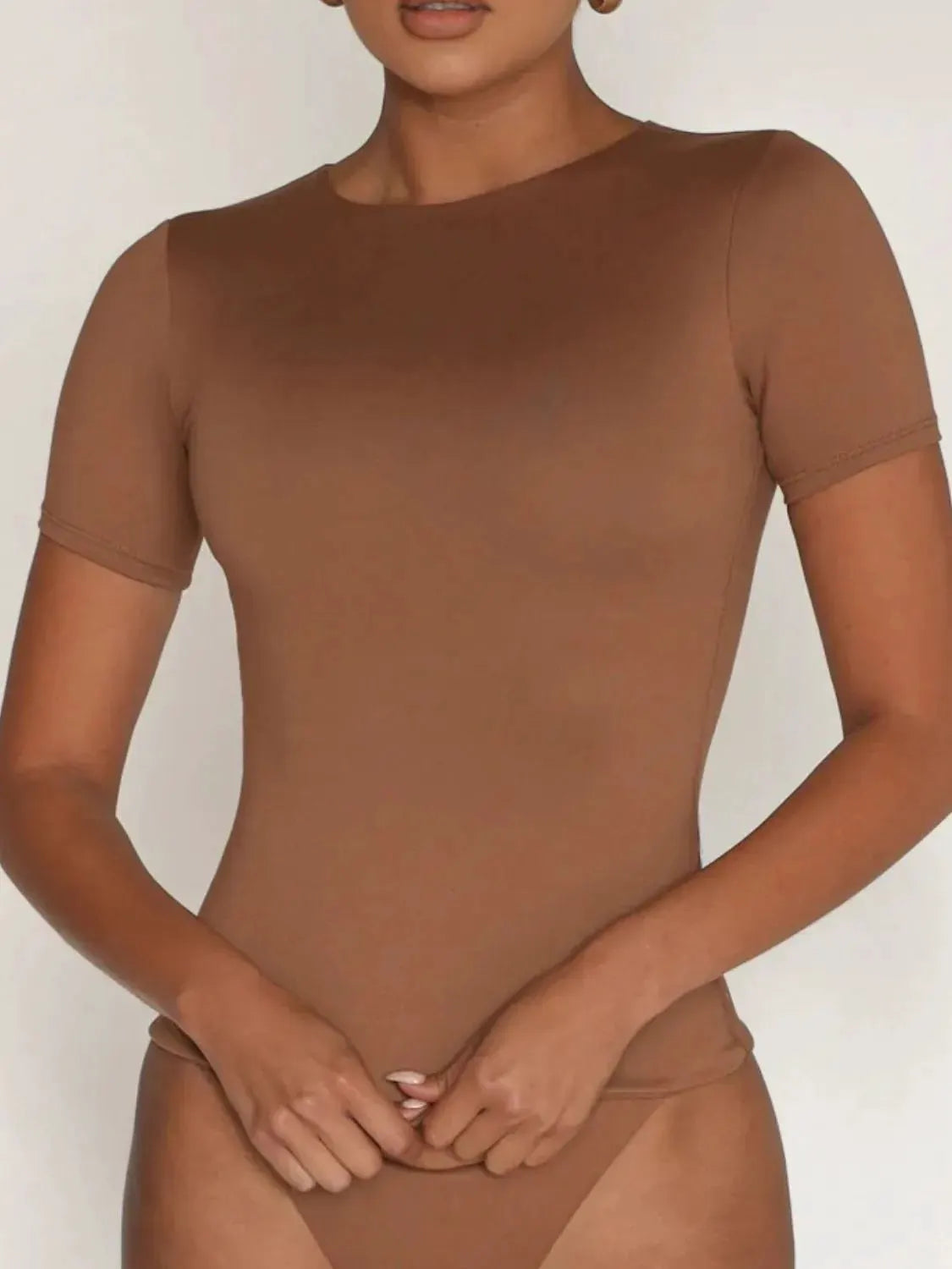 Round Neck Short Sleeve Swim Top by Partner Label