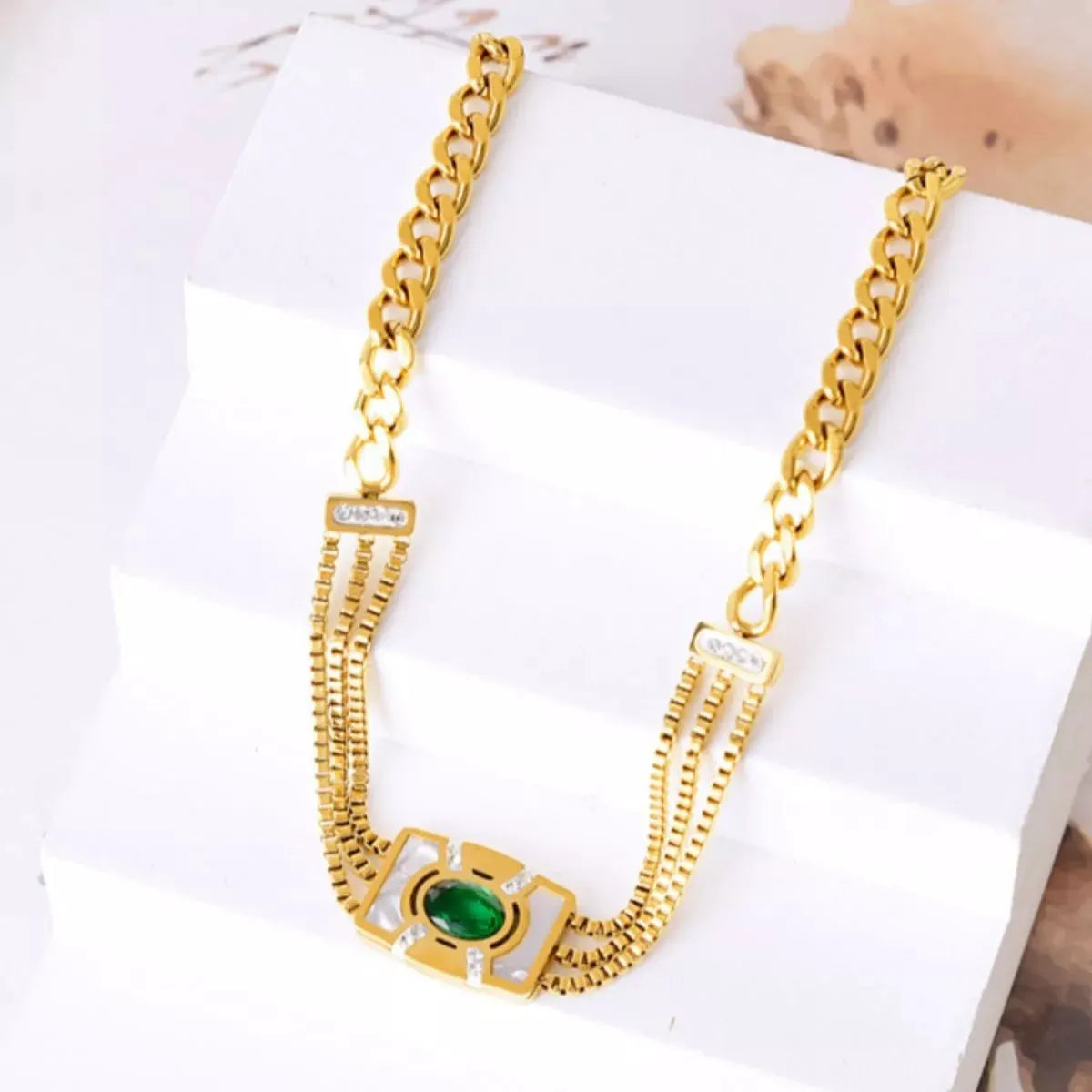 18K Gold-Plated Geometric Necklace by Partner Labels