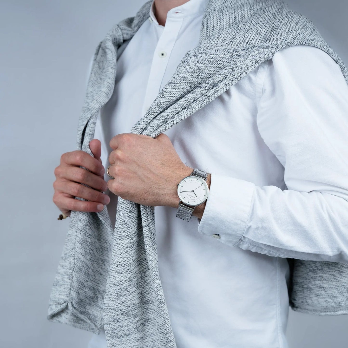 Pierre Cardin Men's Silver Metal Watch, White Dial | Cbn.3038 by PIERRE CARDIN