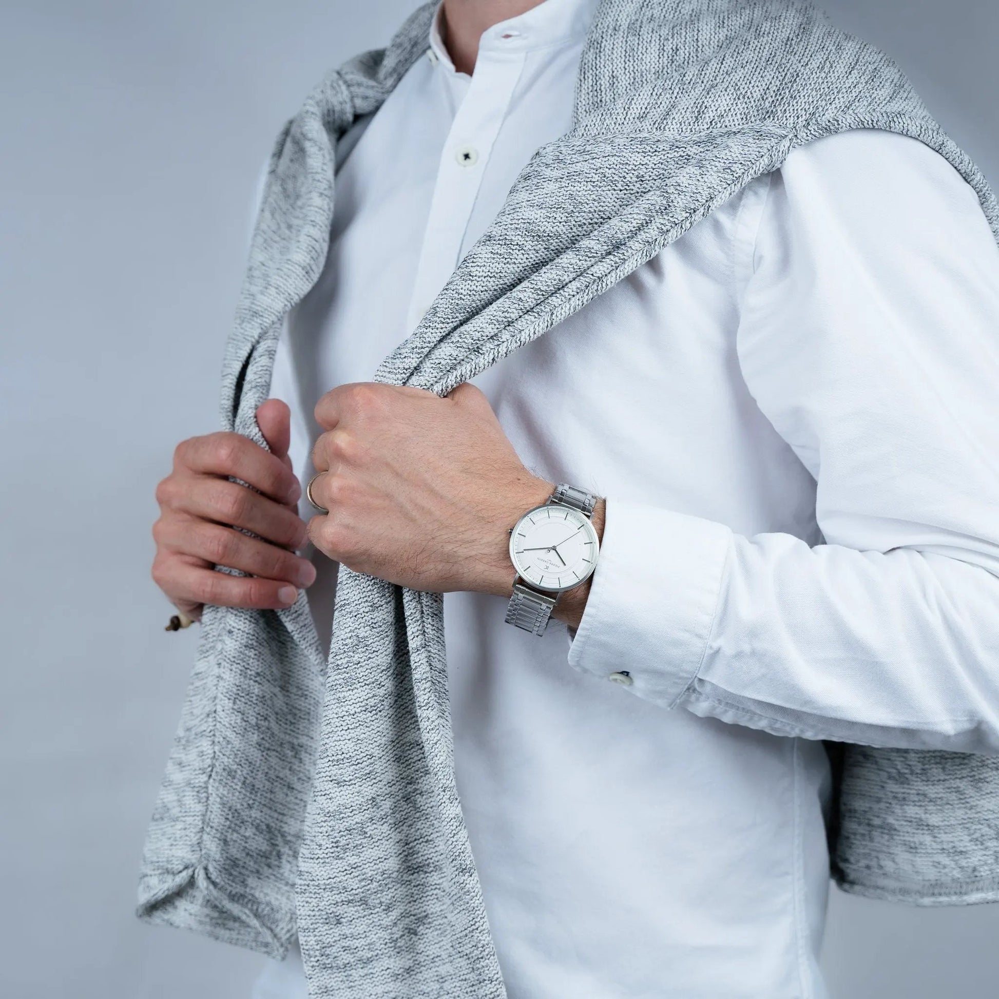 Pierre Cardin Men's Silver Metal Watch, White Dial | Cbn.3038 by PIERRE CARDIN
