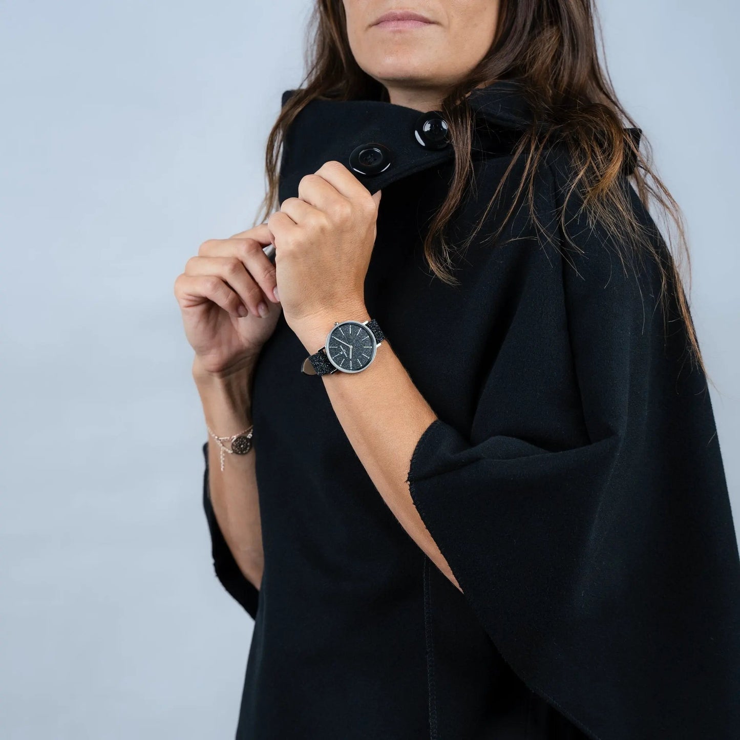 Pierre Cardin Women's Black Leather Watch, Silver Case | Cbv.1117 by PIERRE CARDIN
