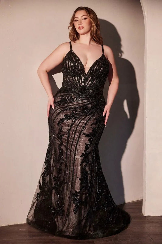 Curve Fitted Embellished Lace Gown by Tux-USA