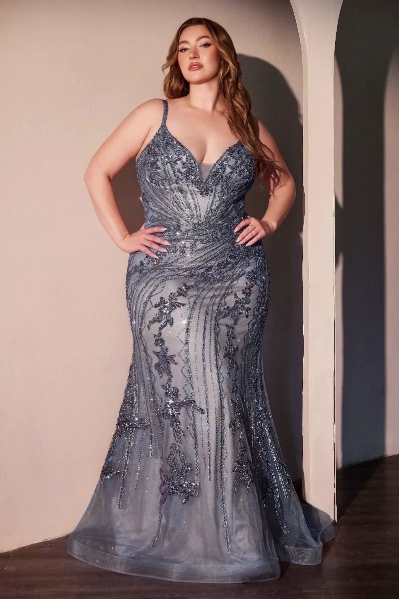 Curve Fitted Embellished Lace Gown by Tux-USA