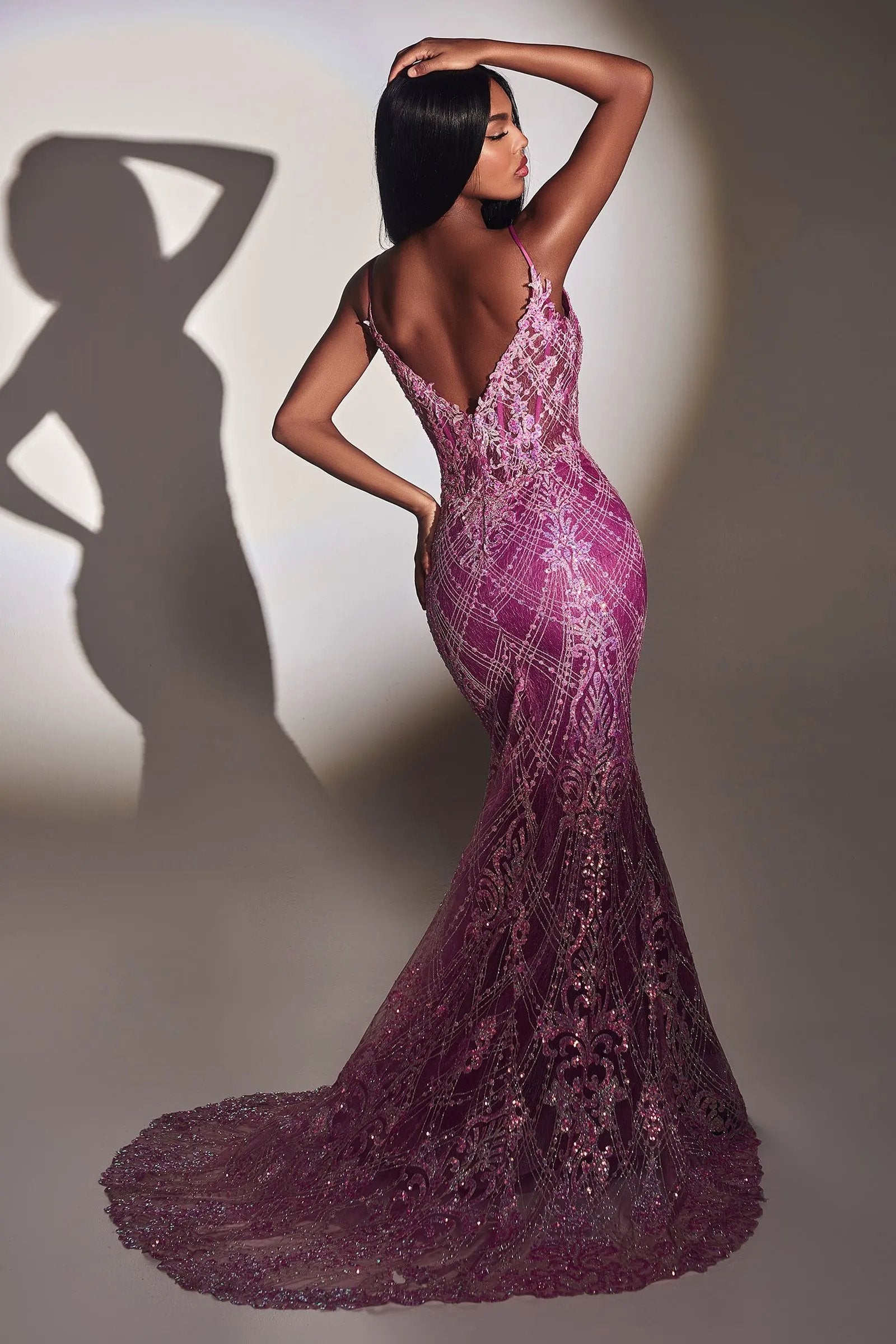 Fitted Glitter Mermaid Gown by Tux-USA