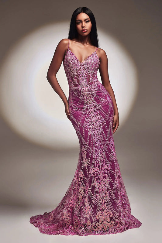 Fitted Glitter Mermaid Gown by Tux-USA