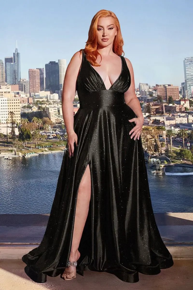Glitter Satin A-Line Gown by Tux-USA