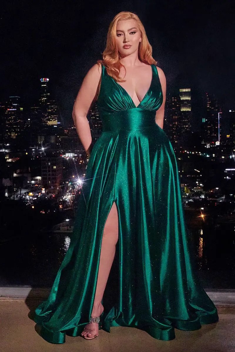 Glitter Satin A-Line Gown by Tux-USA