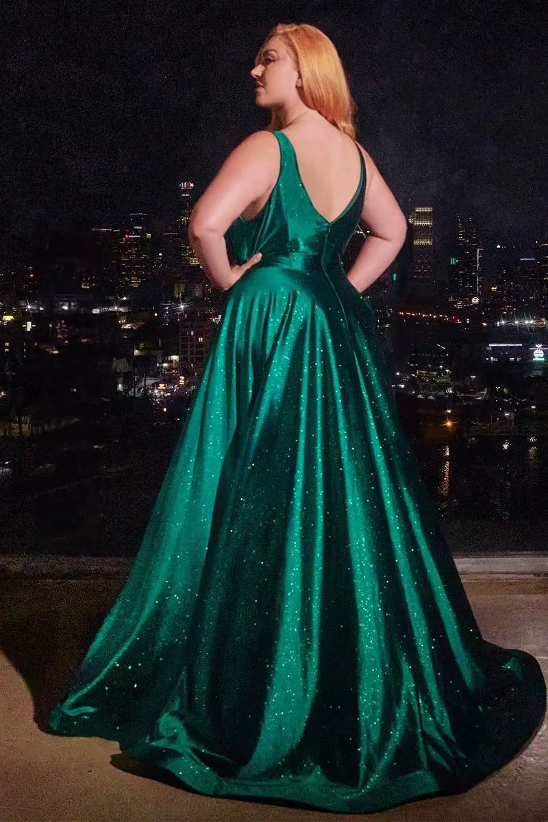 Glitter Satin A-Line Gown by Tux-USA