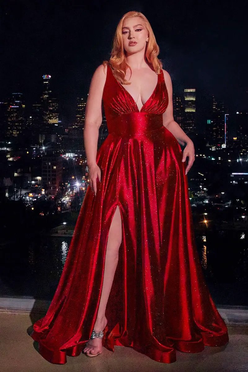 Glitter Satin A-Line Gown by Tux-USA