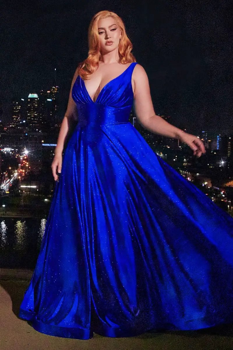 Glitter Satin A-Line Gown by Tux-USA