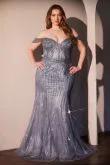 Off The Shoulder Beaded Curve Gown by Tux-USA