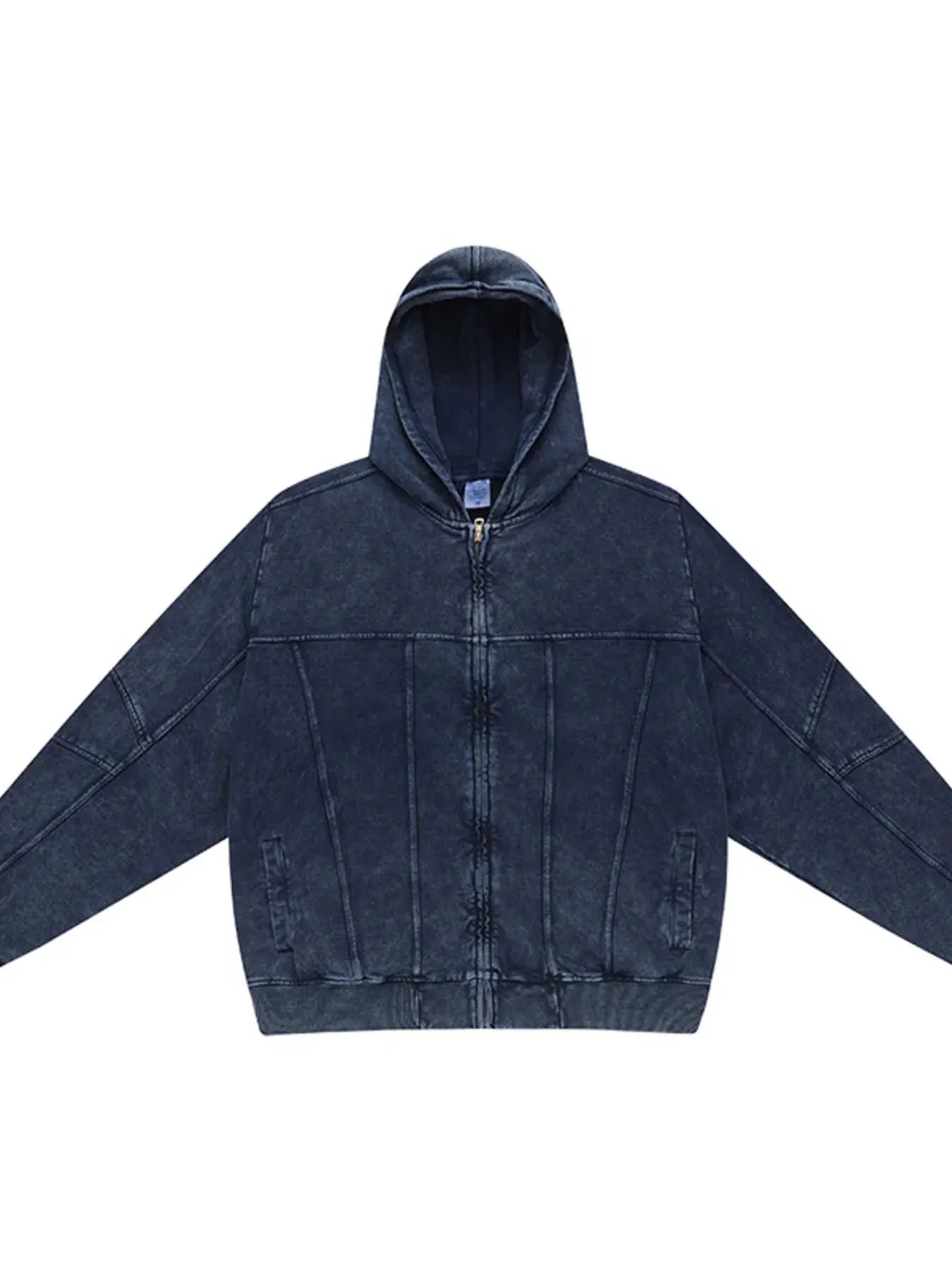 Men's Washed Zip Up Casual Hoodie by Trendsi