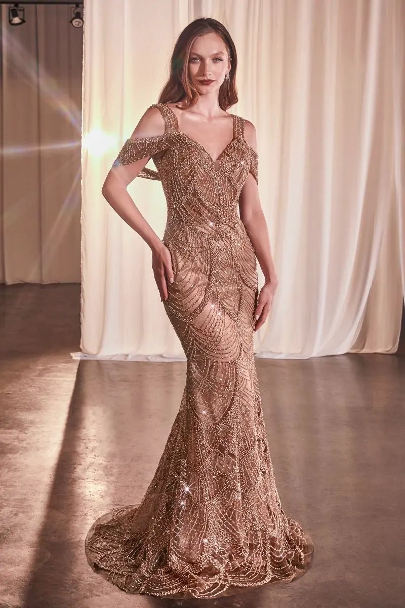 Fully Embellished Fit & Flare Gown by Tux-USA