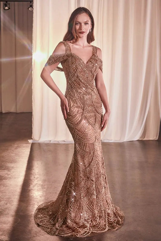 Fully Embellished Fit & Flare Gown by Tux-USA