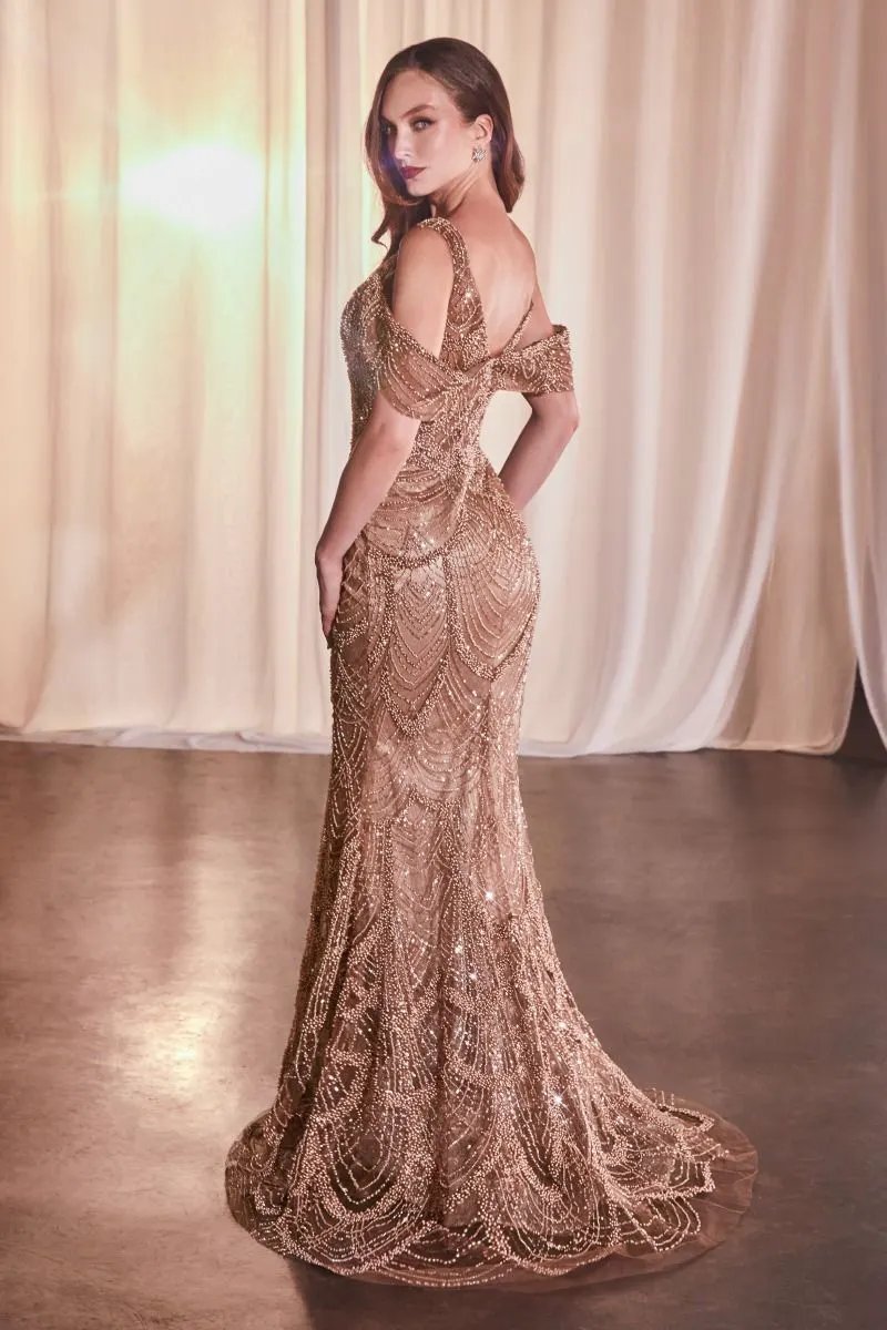 Fully Embellished Fit & Flare Gown by Tux-USA