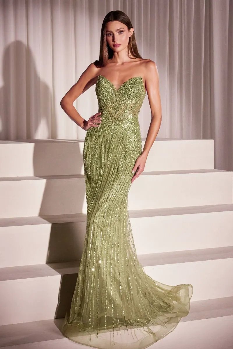 Sequin Strapless Fitted Dress by Tux-USA