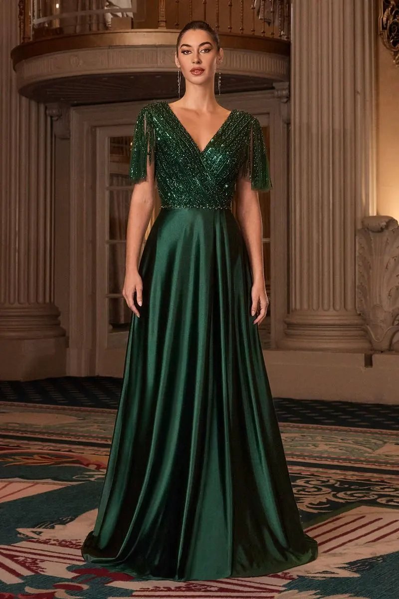 Satin Skirt With A Beaded Bodice by Tux-USA