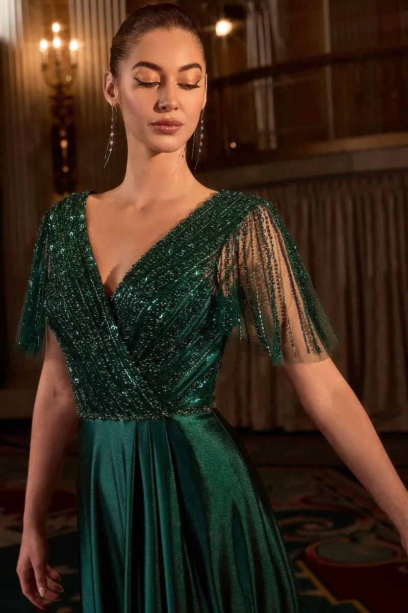 Satin Skirt With A Beaded Bodice by Tux-USA